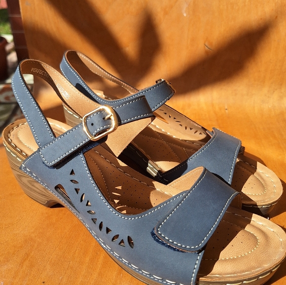 Spring Step Shoes - Stylish Patrizia By Spring Step Size 10 Blue Summer Casual Comfort Sandals 👡